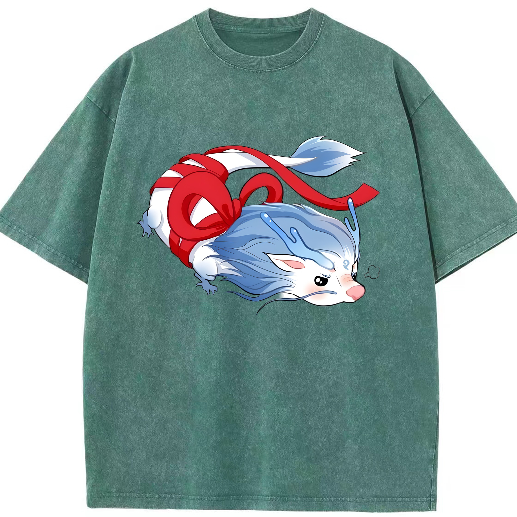 （画像用） Ne Zha 2 ナタ 魔童の大暴れ 綿100% ヴィンテージ風 半袖Tシャツ（フロントプリント）